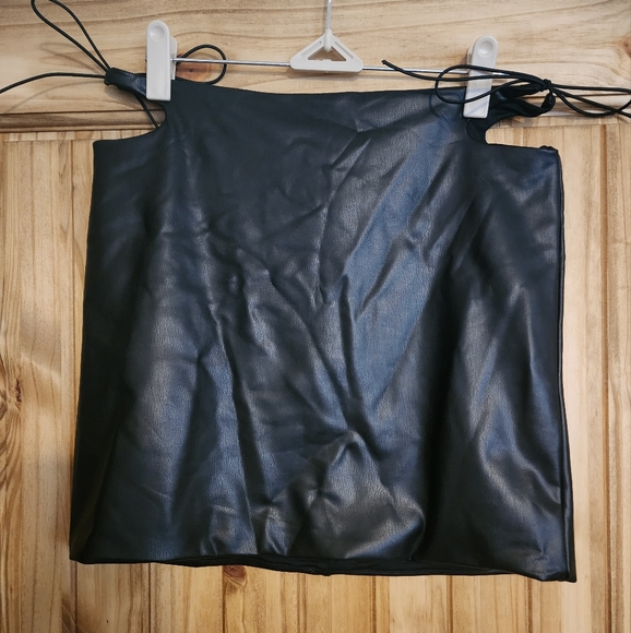 Forever 21 Dresses & Skirts - Faux leather side cuttout mini skirt - black